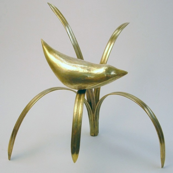 Handcrafted Brass Bird 1, Sculpture by Metalsmith Steve Shelby