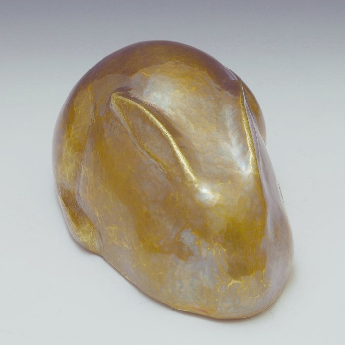 Handcrafted Brass Rabbit, Sculpture by Metalsmith Steve Shelby