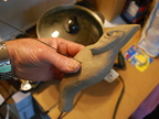 1. Starting out with a clay model, to make a pattern for the blank of flat sheet of brass.