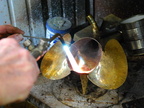 37. Silver-soldering the horn into place.
