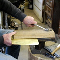 6. Clamping the sheet in the jig.