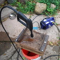 14. The inflation jig assembled with pressure washer attached, ready to go.