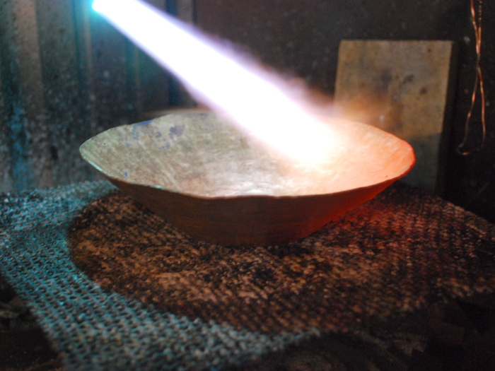 4. Annealed again,something that is done after every stage of forming, to make the metal malleable again.